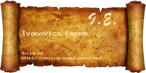 Ivanovics Emese névjegykártya