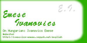 emese ivanovics business card